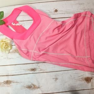 Lululemon Pink striped tank top  bra lined sz 4